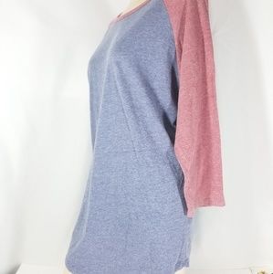 💮SOLD💮 LuLaRoe Red & Blue Baseball Shirt Top Med